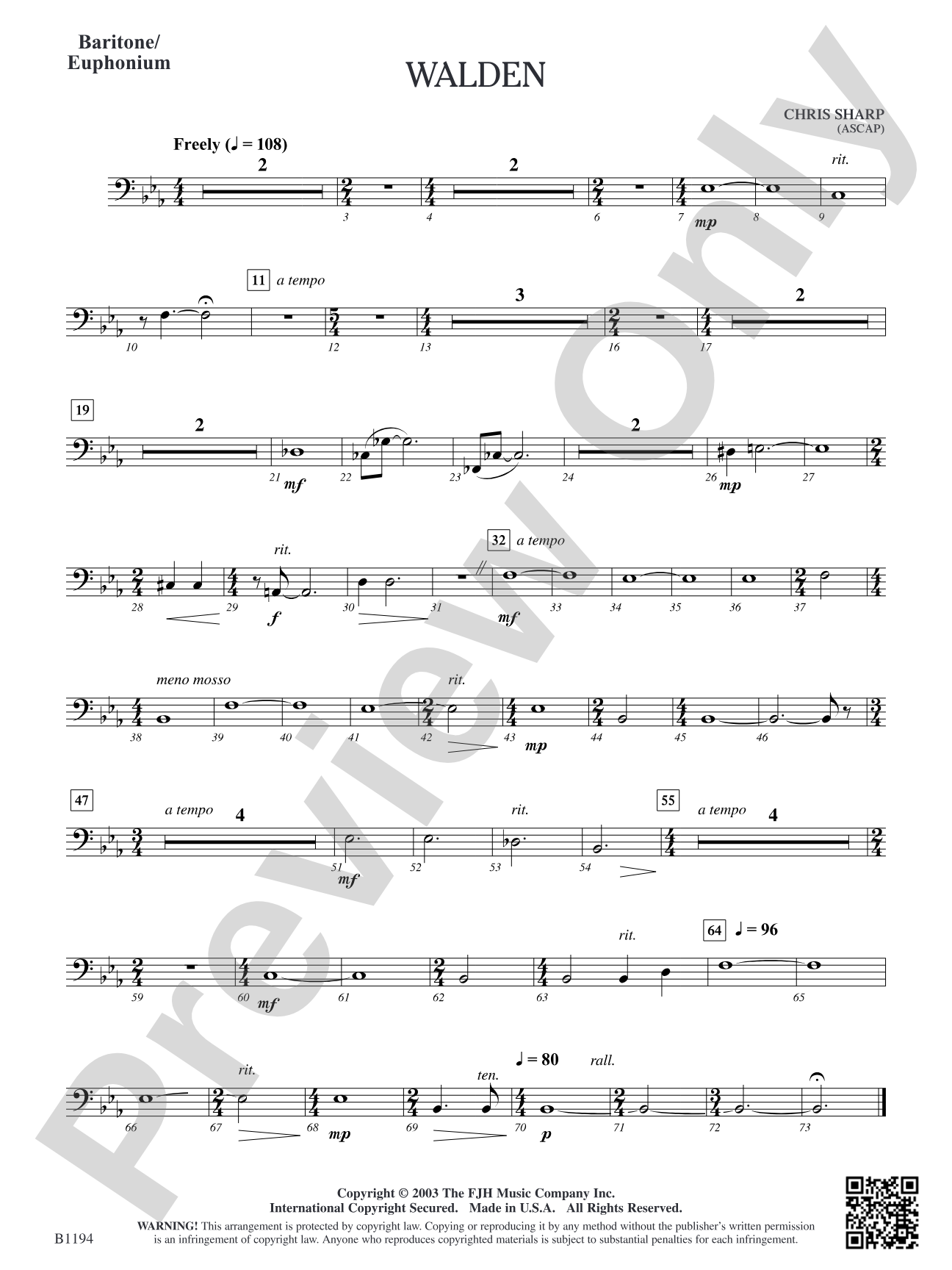 Walden: Baritone/Euphonium