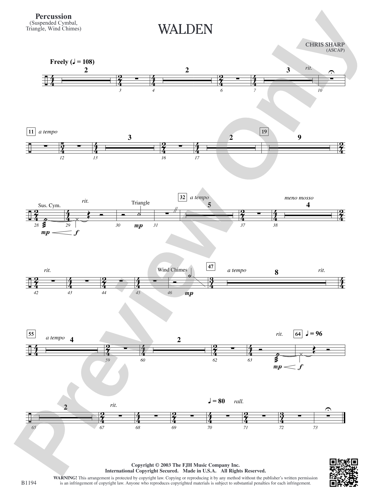Walden: Percussion