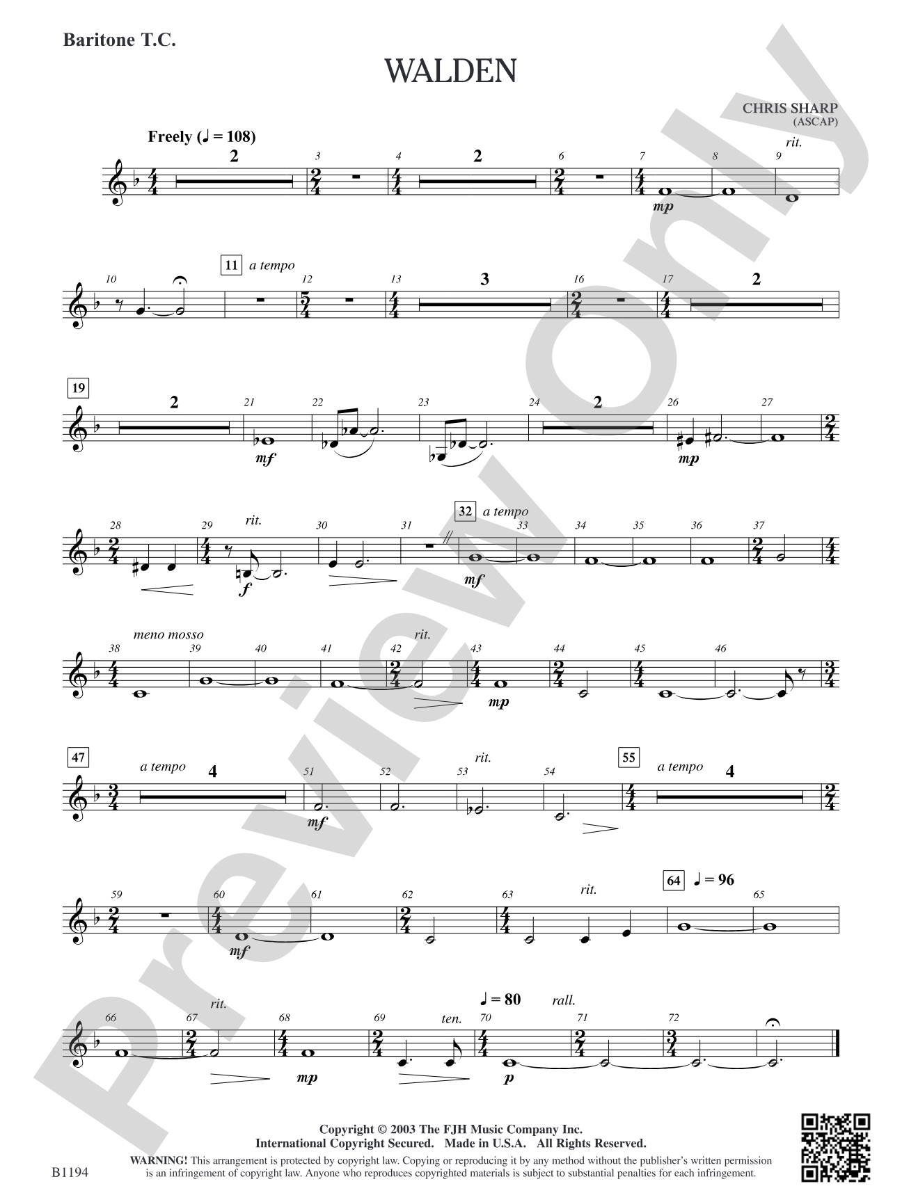 Walden: Baritone T.C.