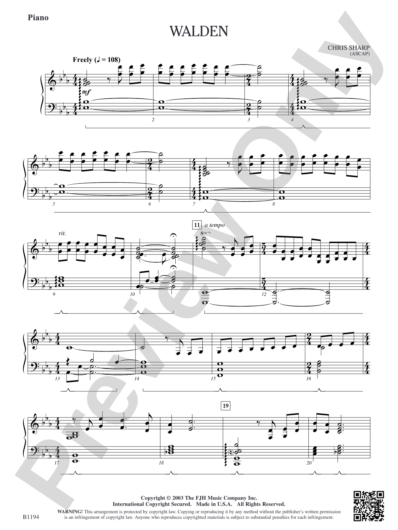 Walden: Piano