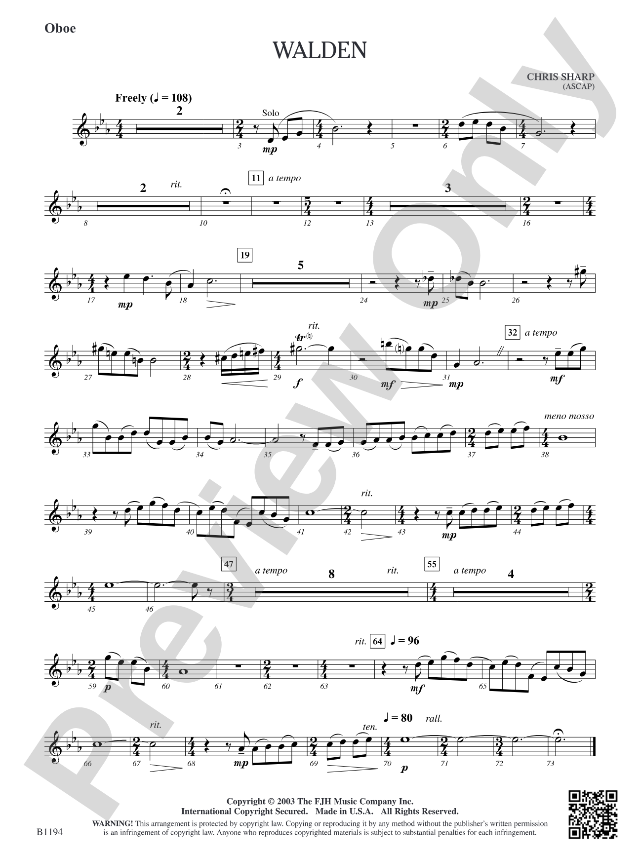 Walden: Oboe