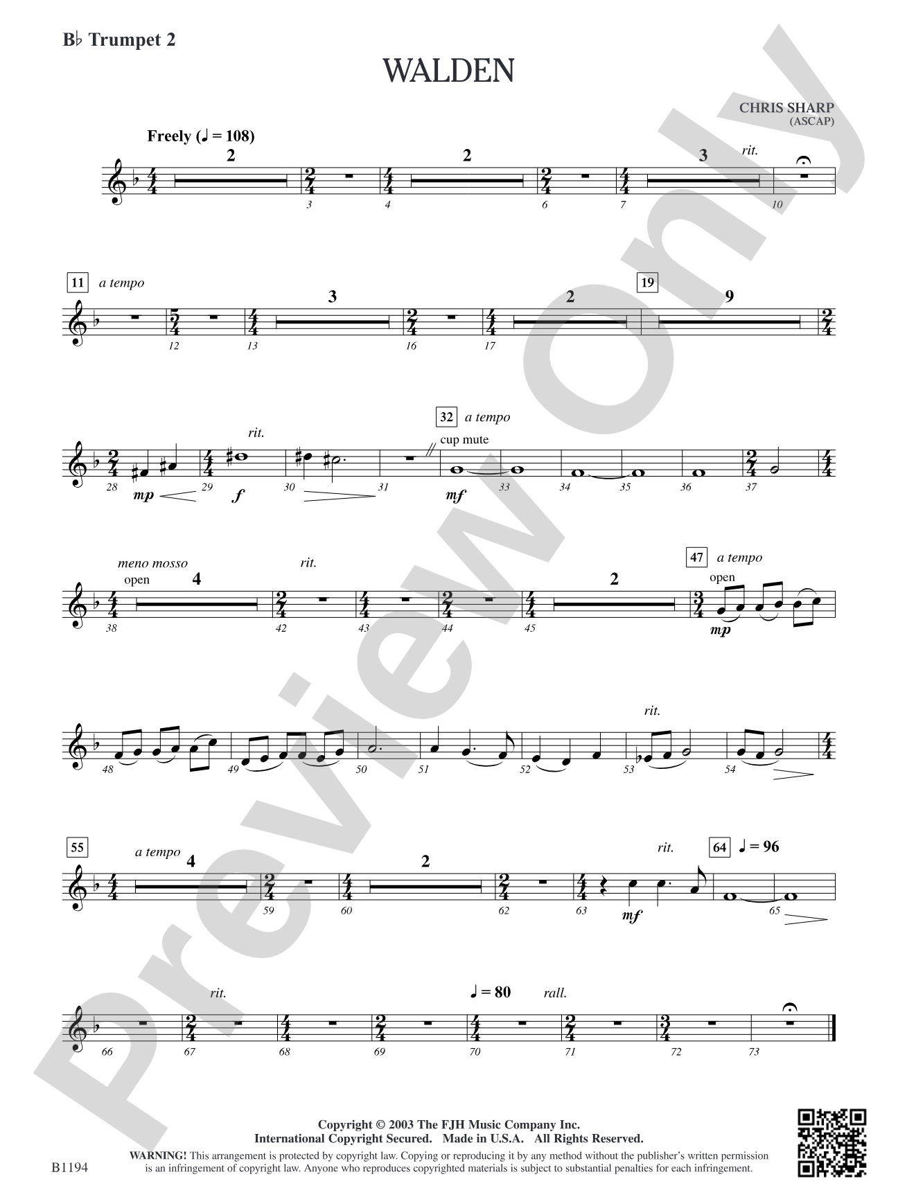 Walden: B-flat Trumpet 2