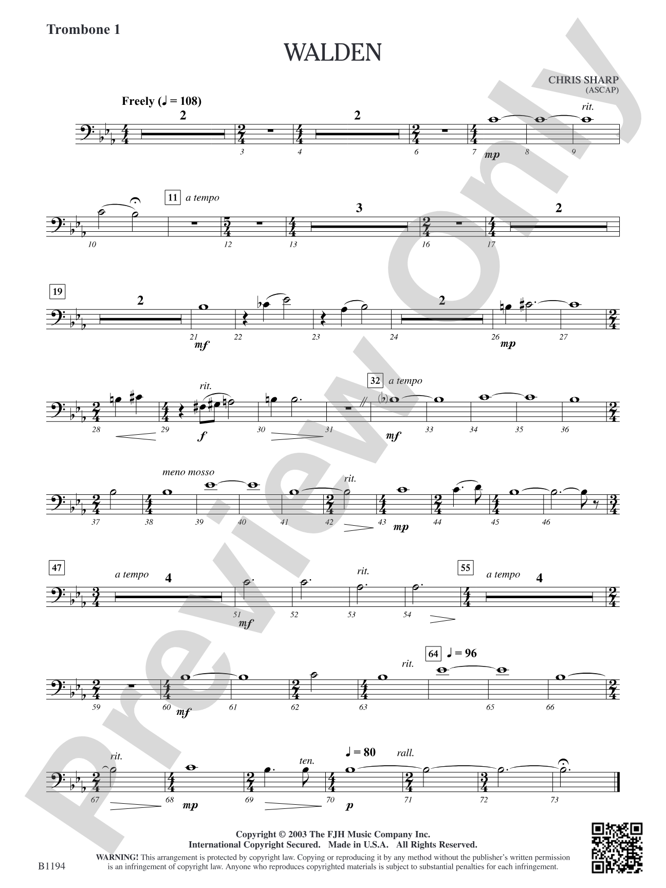 Walden: Trombone 1