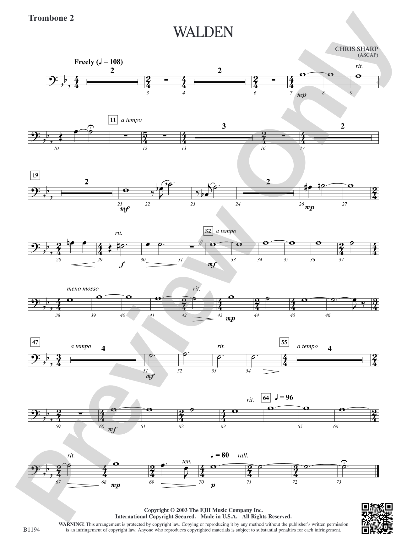 Walden: Trombone 2