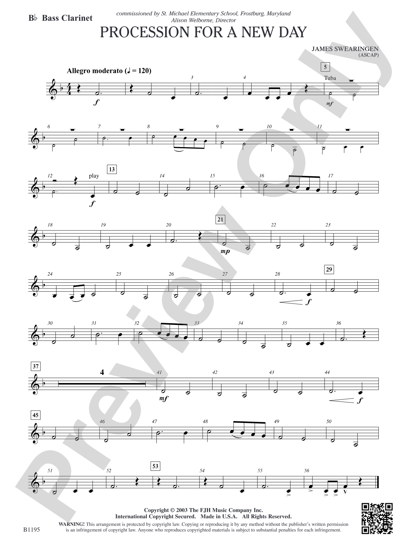 Procession for a New Day: B-flat Bass Clarinet
