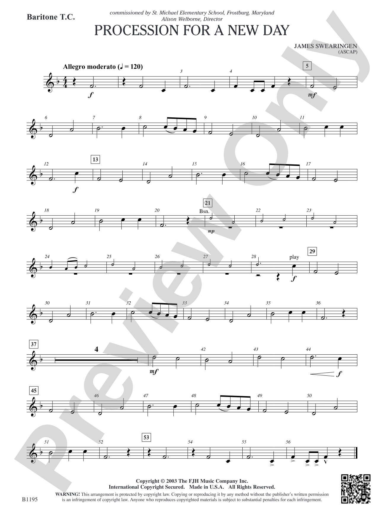 Procession for a New Day: Baritone T.C.