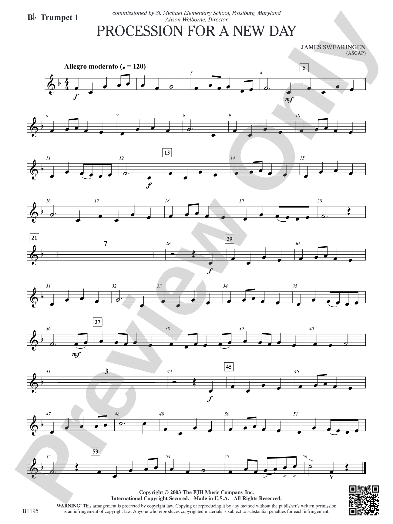 Procession for a New Day: B-flat Trumpet 1