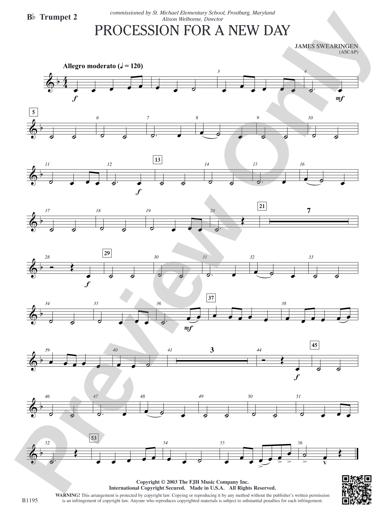 Procession for a New Day: B-flat Trumpet 2