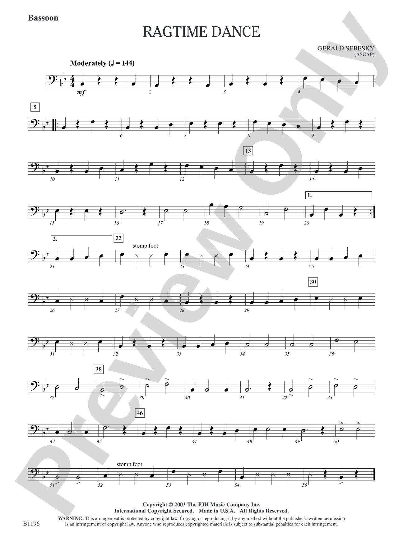 Ragtime Dance: Bassoon