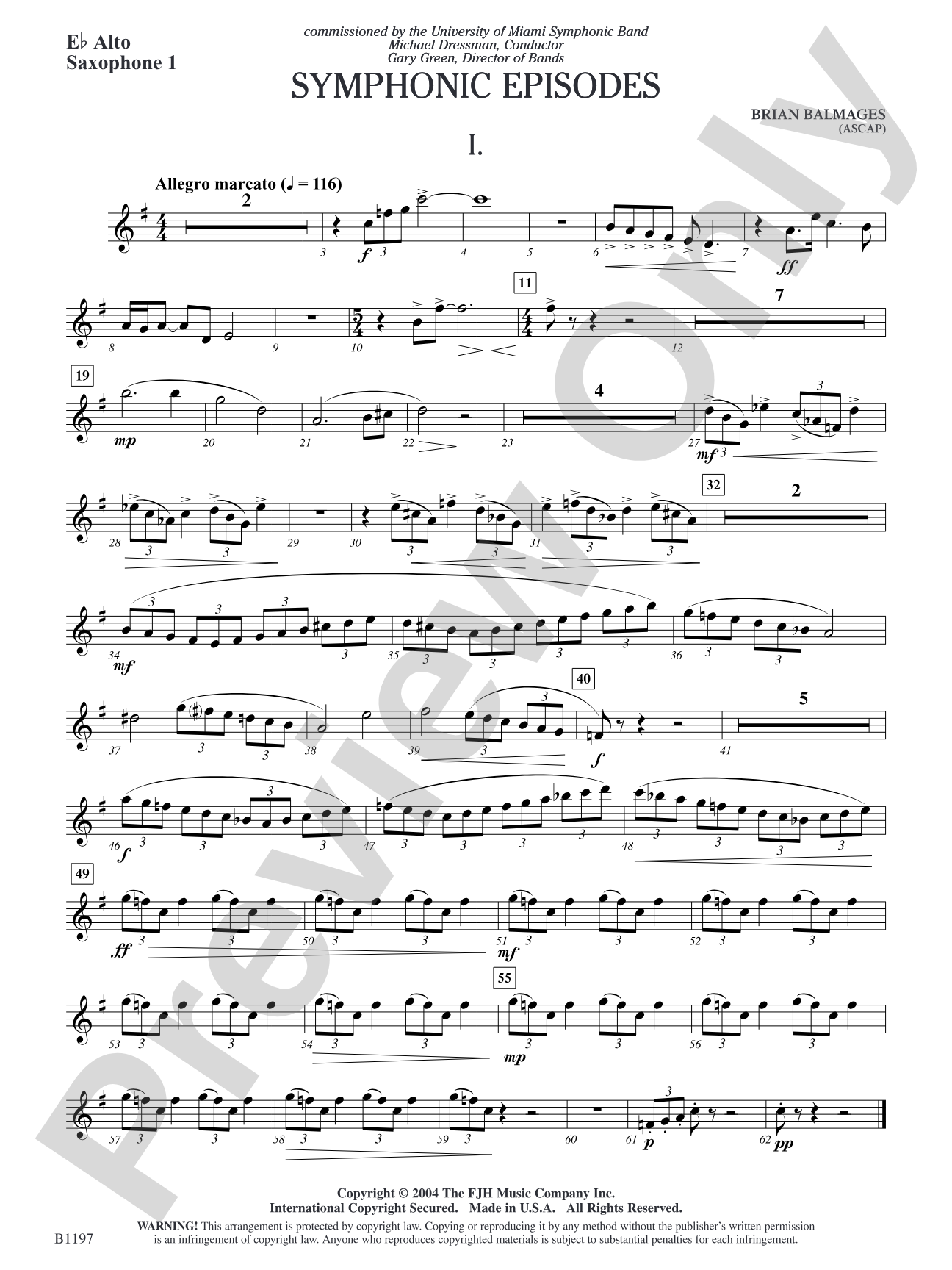 Symphonic Episodes: E-flat Alto Saxophone 1