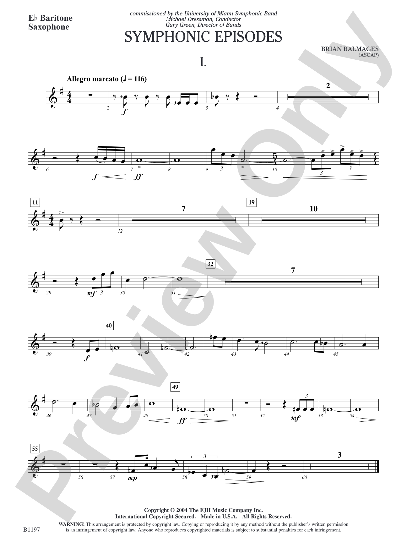 Symphonic Episodes: E-flat Baritone Saxophone