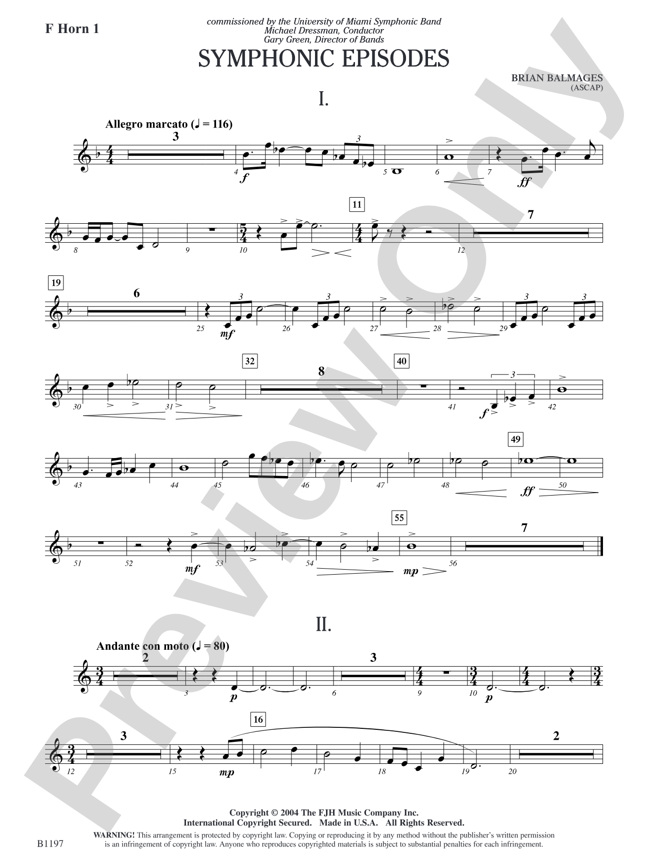 Symphonic Episodes: F Horn 1