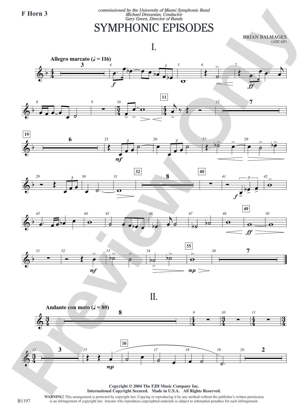 Symphonic Episodes: F Horn 3