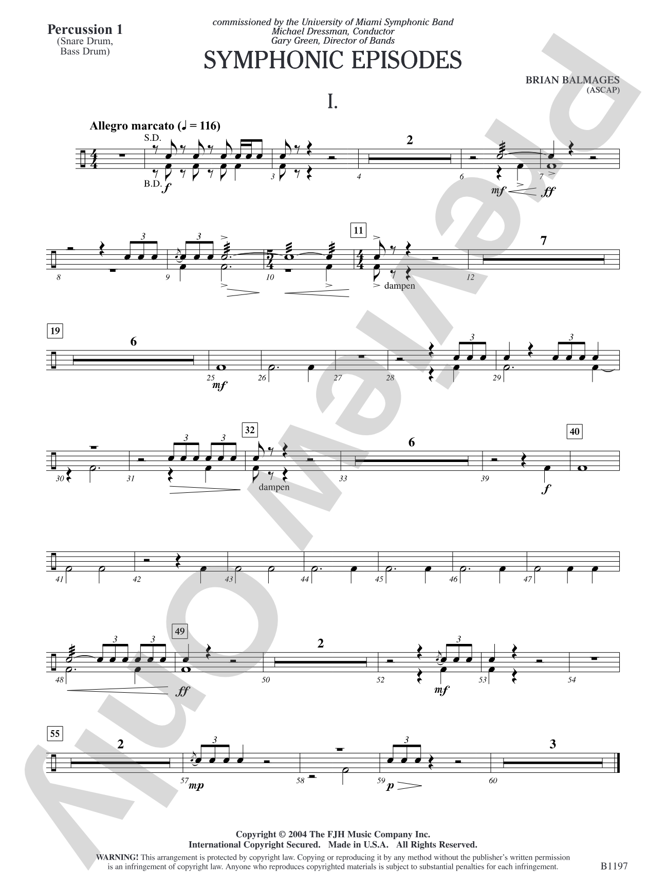 Symphonic Episodes: Percussion 1