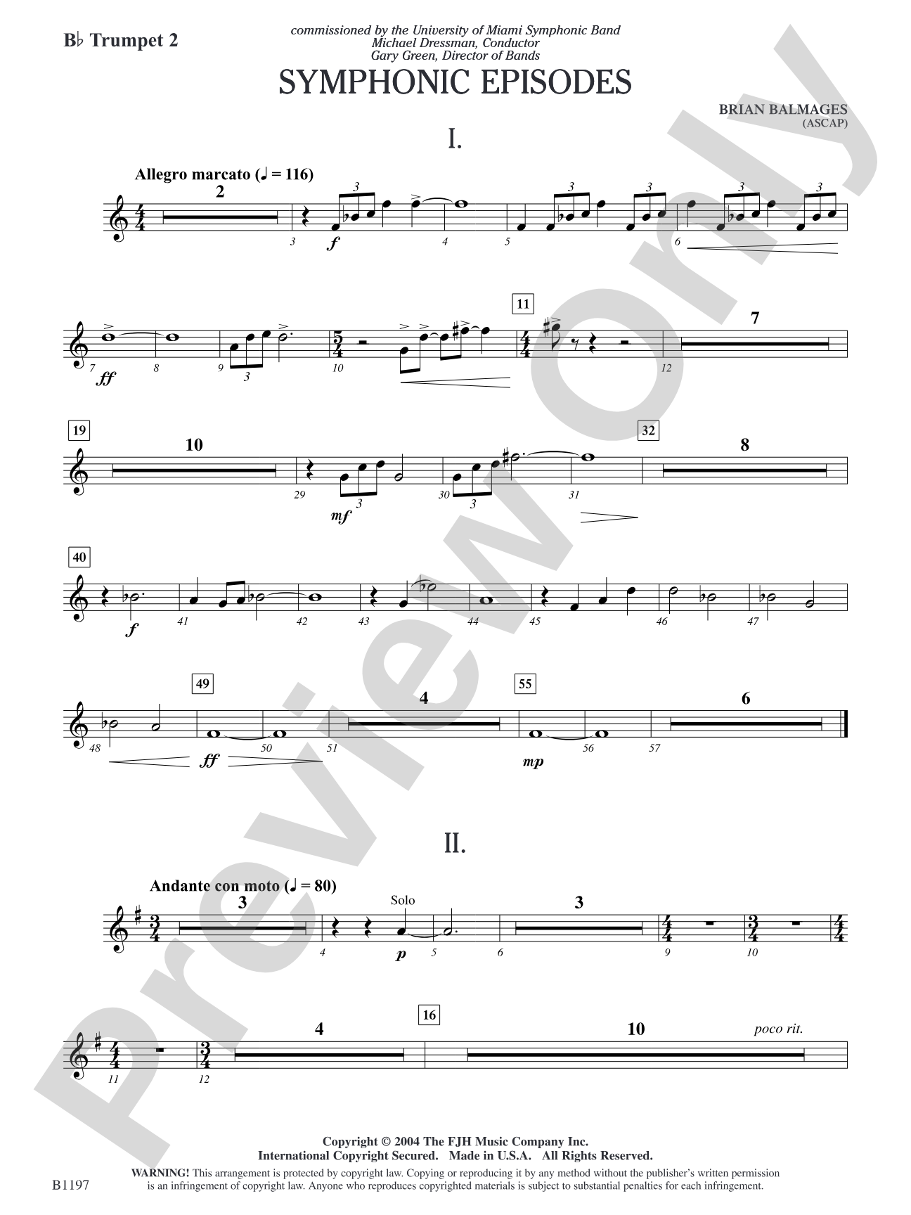 Symphonic Episodes: B-flat Trumpet 2