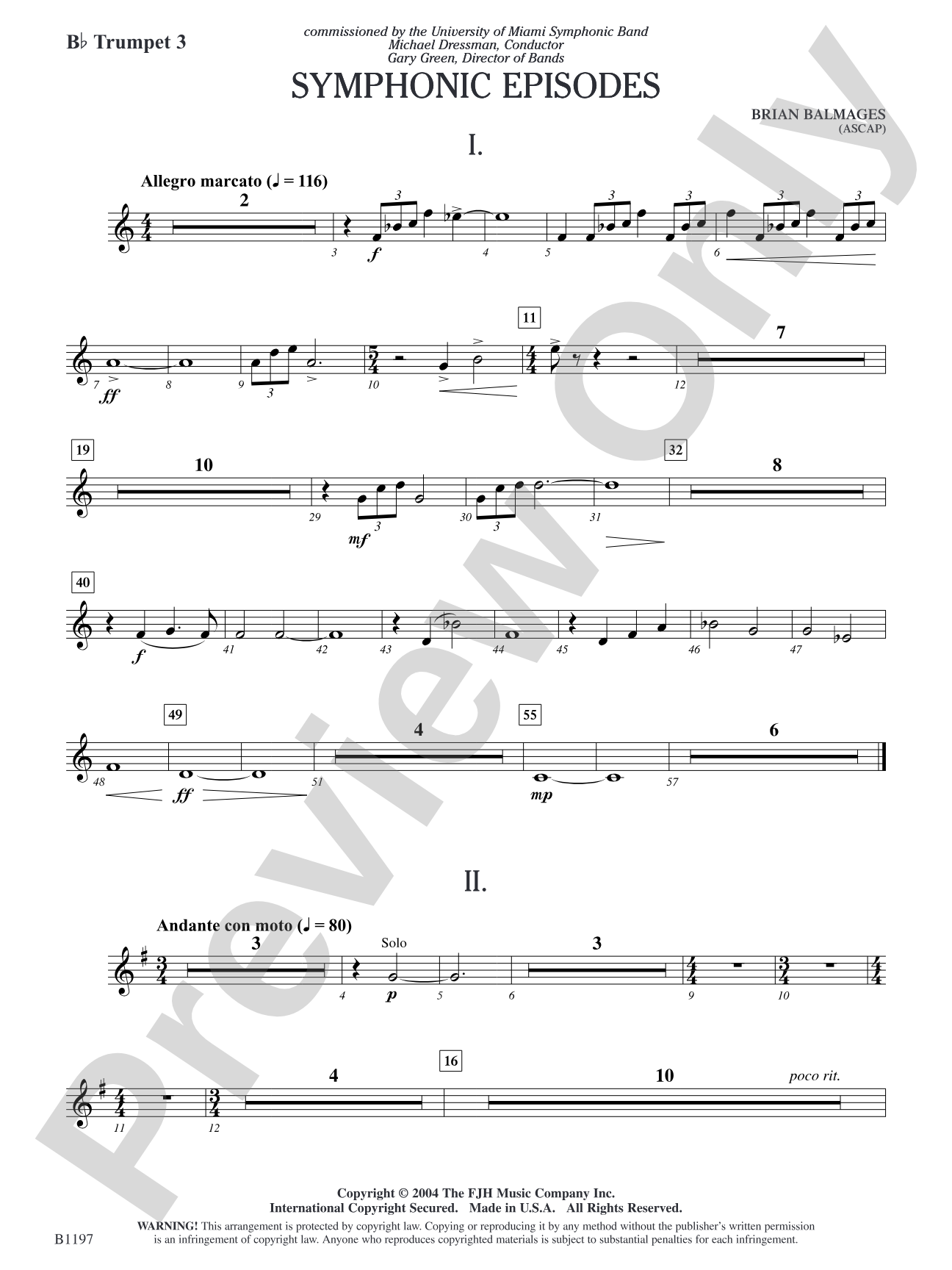 Symphonic Episodes: B-flat Trumpet 3