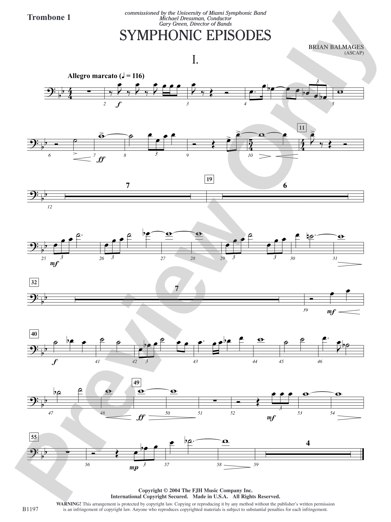 Symphonic Episodes: Trombone 1