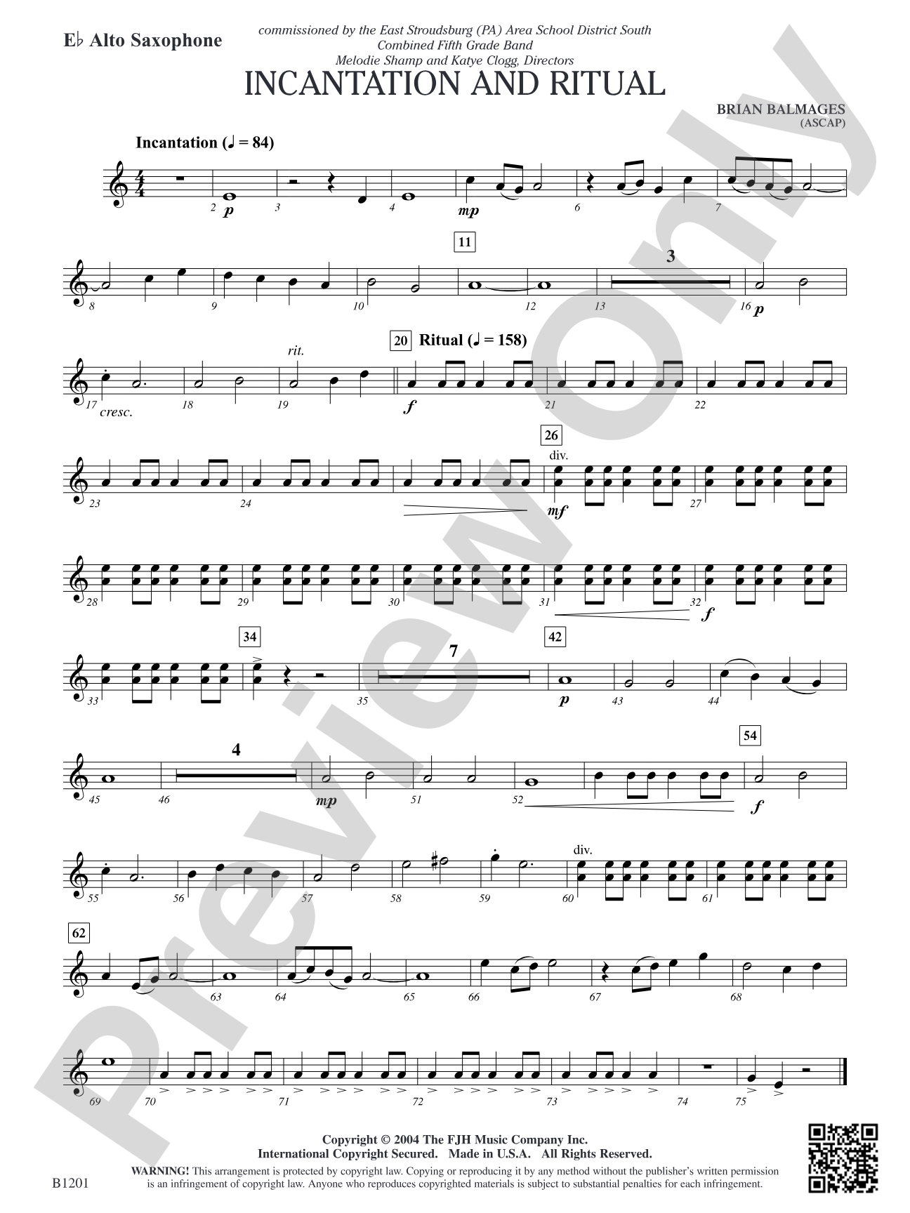 Incantation and Ritual: E-flat Alto Saxophone
