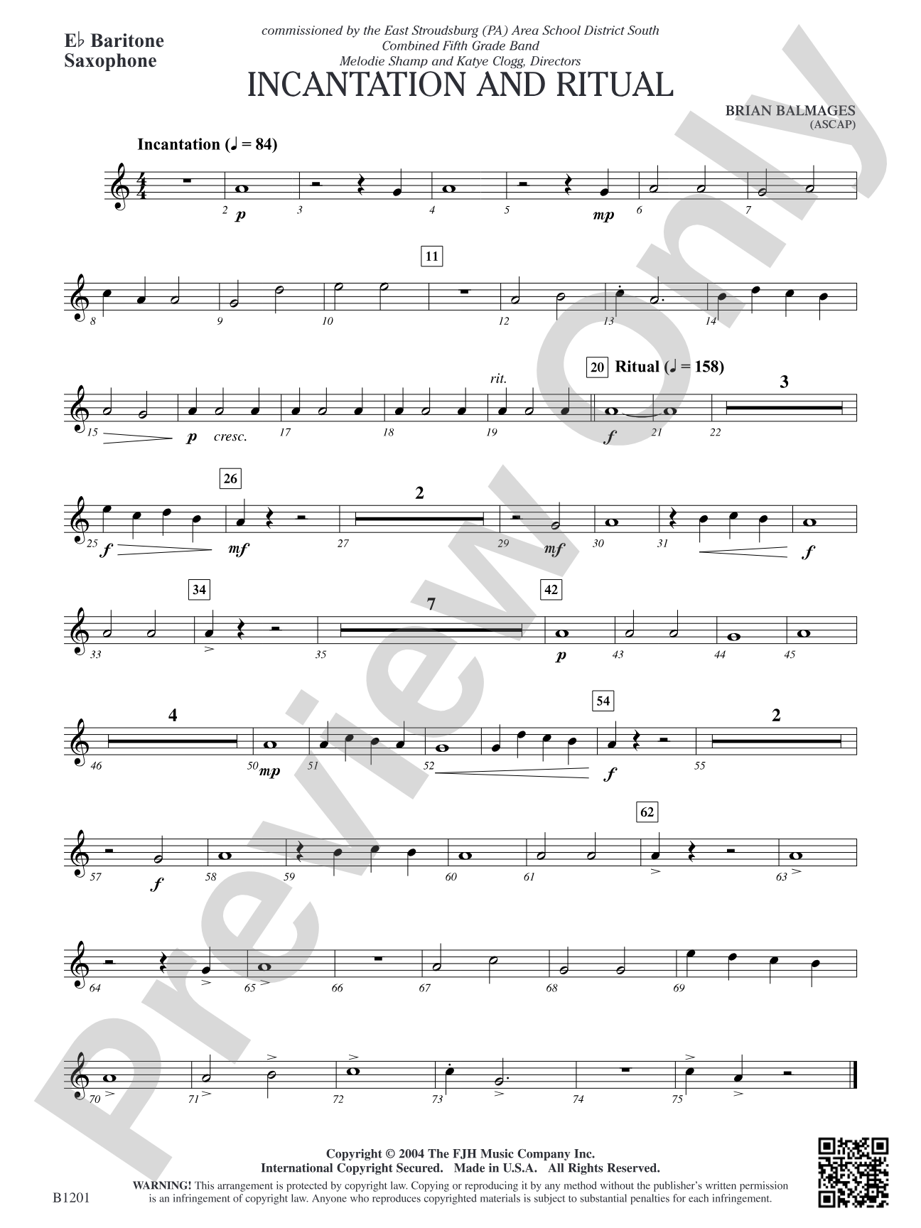 Incantation and Ritual: E-flat Baritone Saxophone