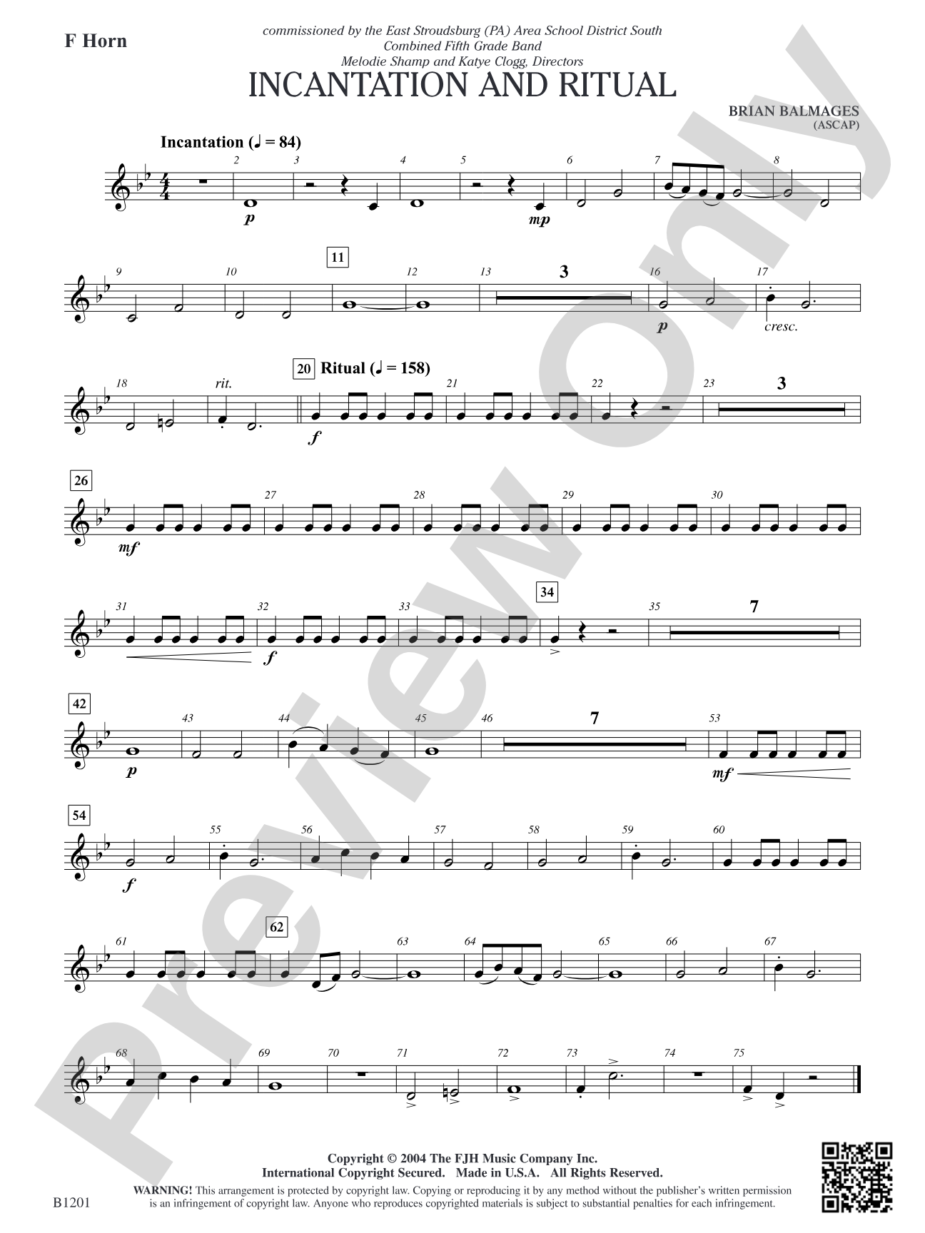 Incantation and Ritual: F Horn