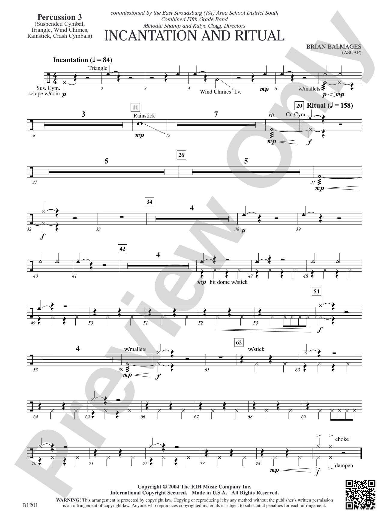 Incantation and Ritual: Opt. Percussion 3