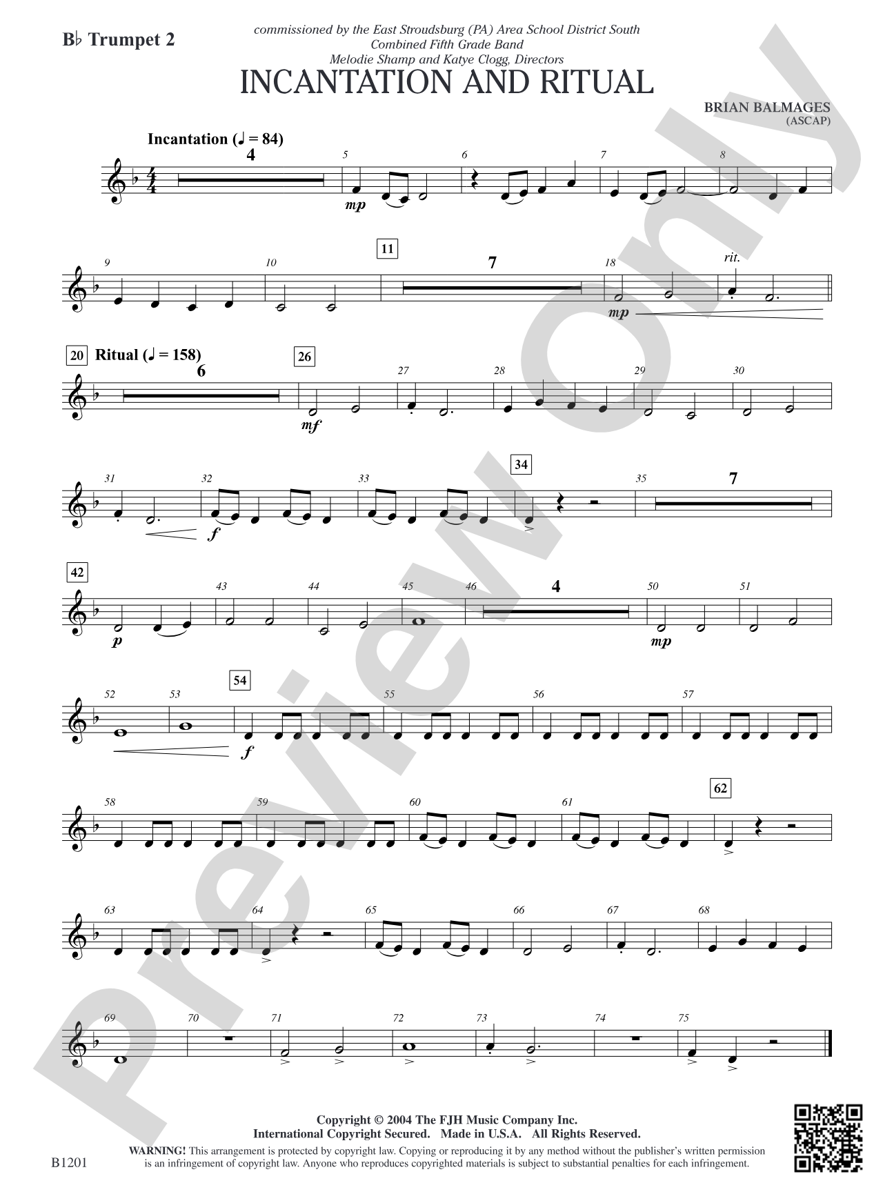 Incantation and Ritual: B-flat Trumpet 2