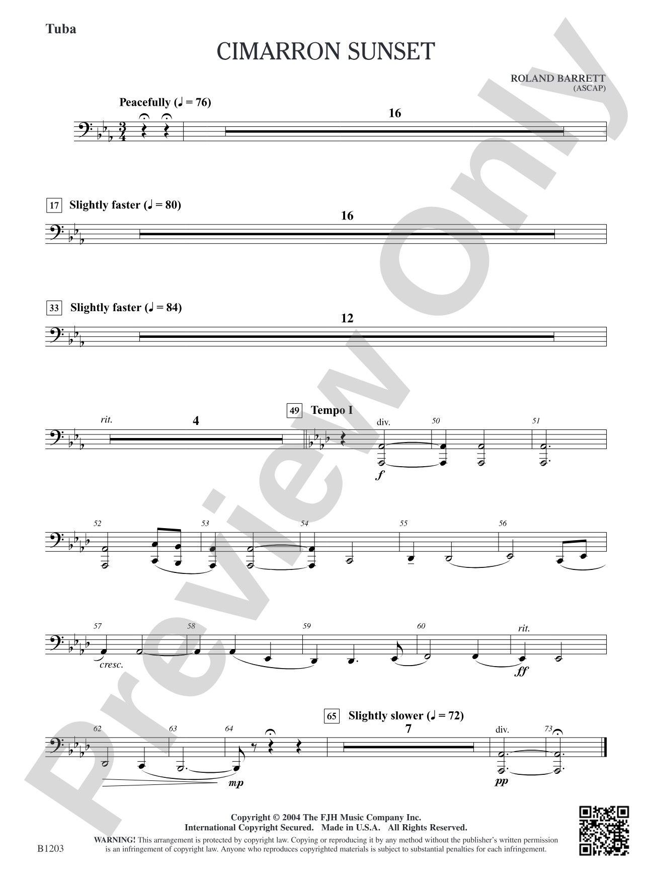 Cimarron Sunset: Tuba
