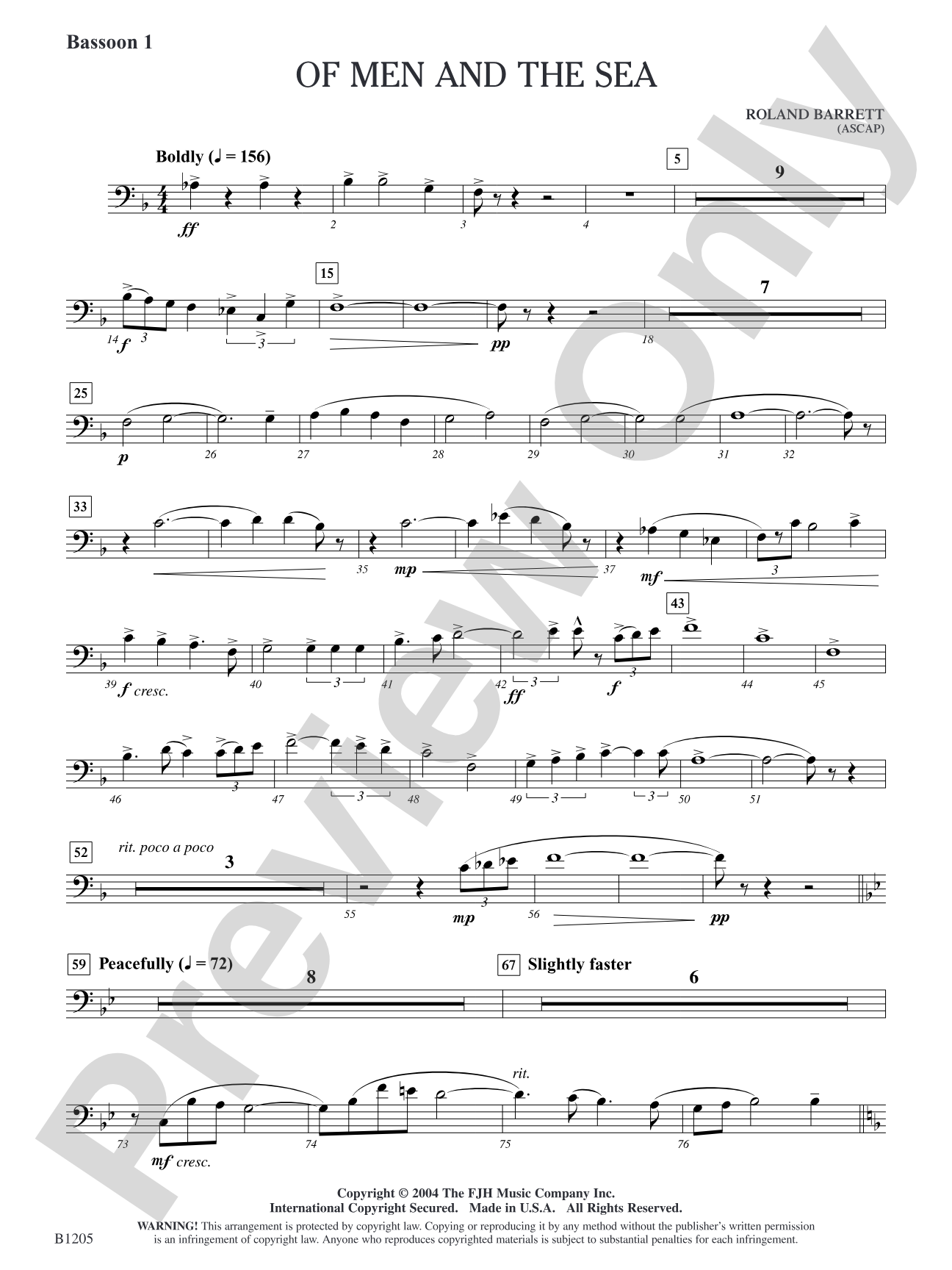 Of Men and the Sea: Bassoon 1