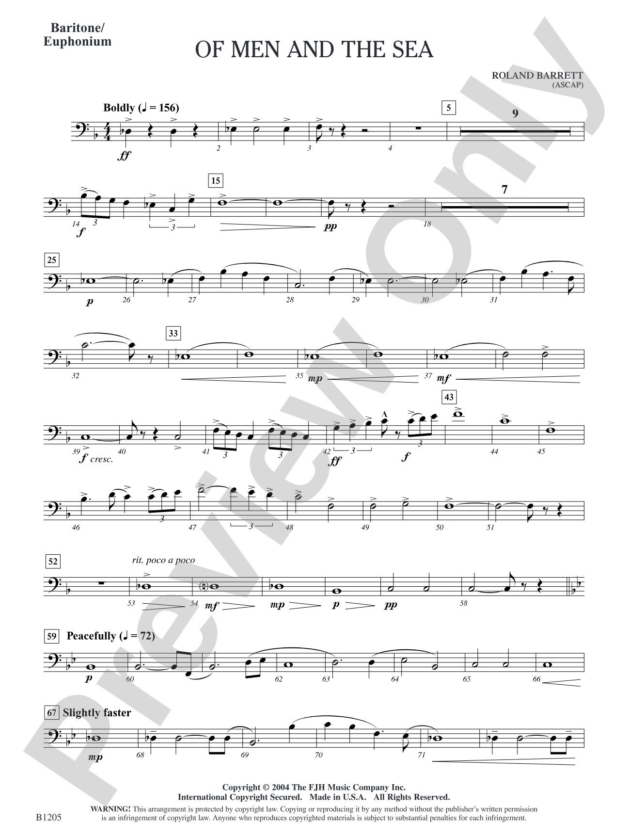 Of Men and the Sea: Baritone/Euphonium