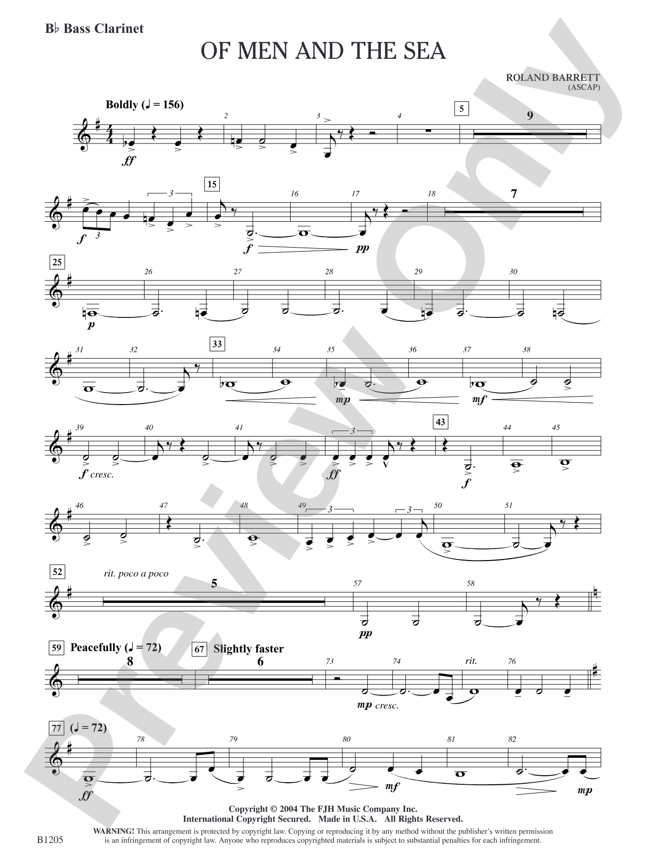 Of Men and the Sea: B-flat Bass Clarinet