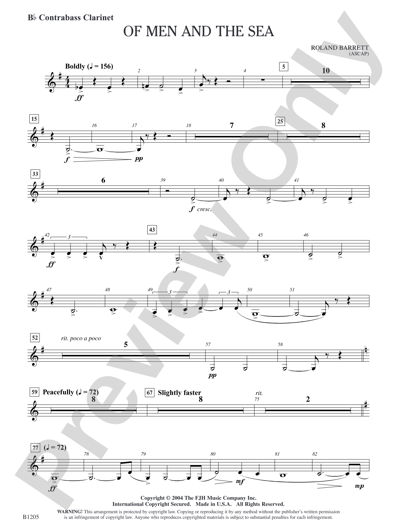 Of Men and the Sea: B-flat Contrabass Clarinet