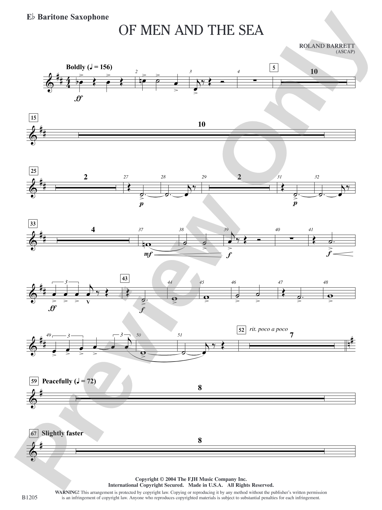 Of Men and the Sea: E-flat Baritone Saxophone
