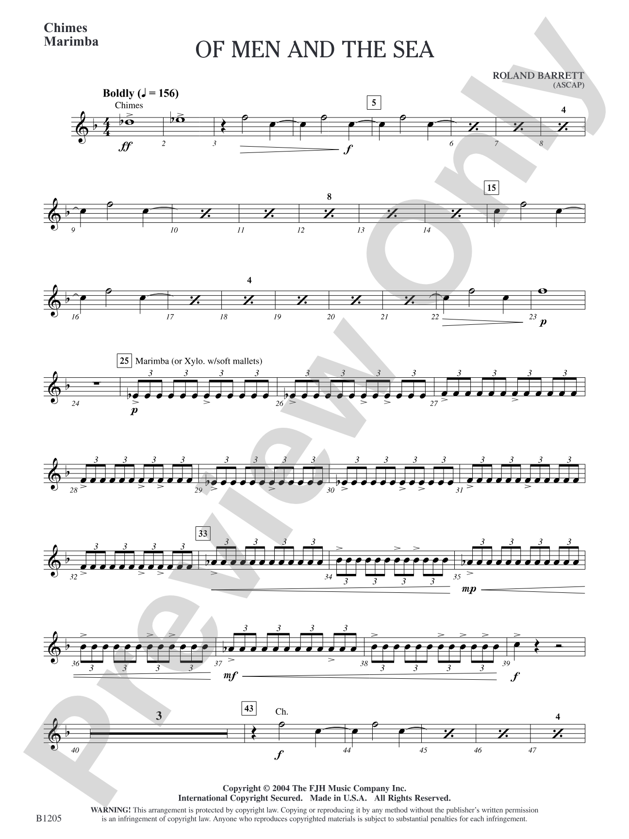 Of Men and the Sea: Chimes / Marimba