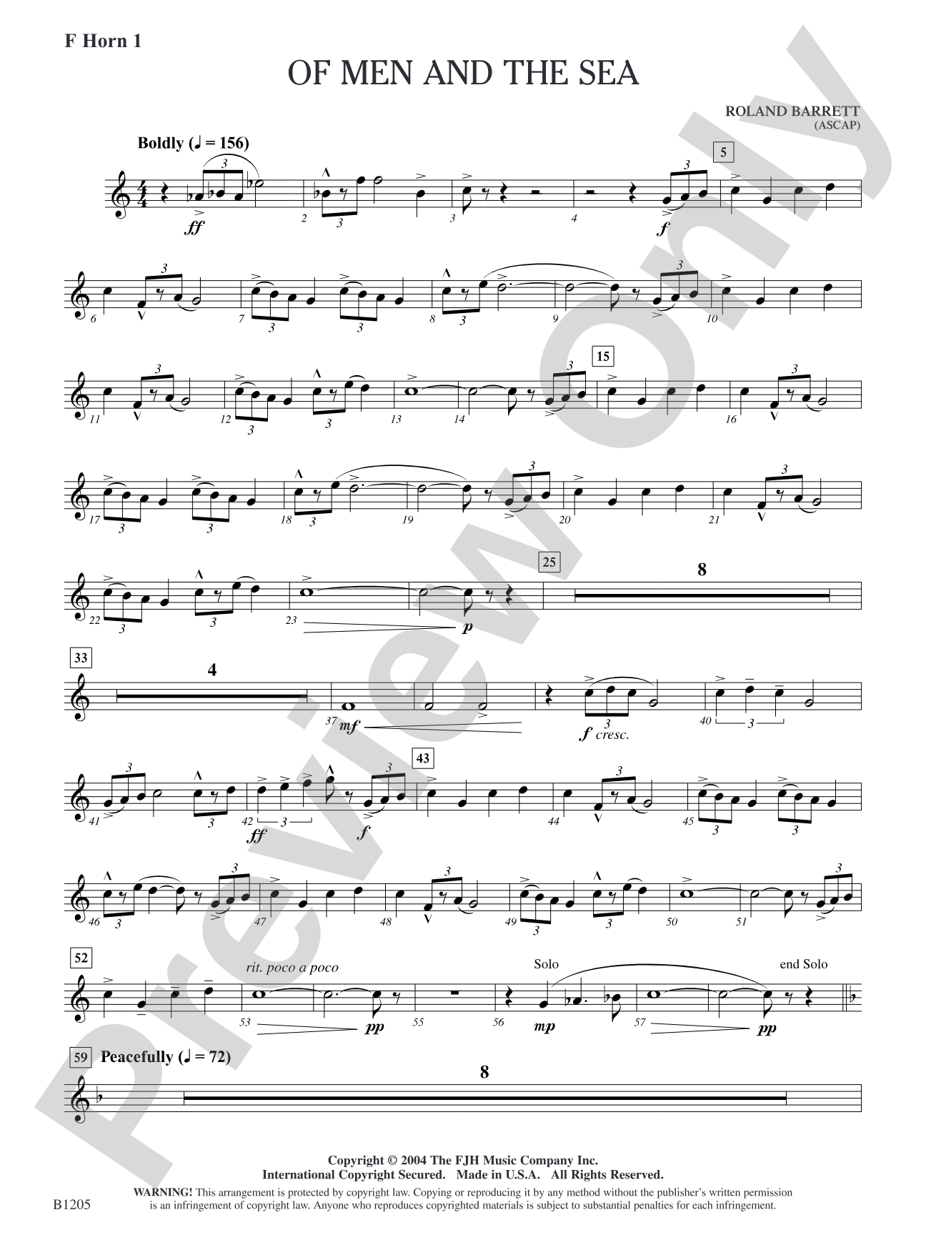 Of Men and the Sea: F Horn 1