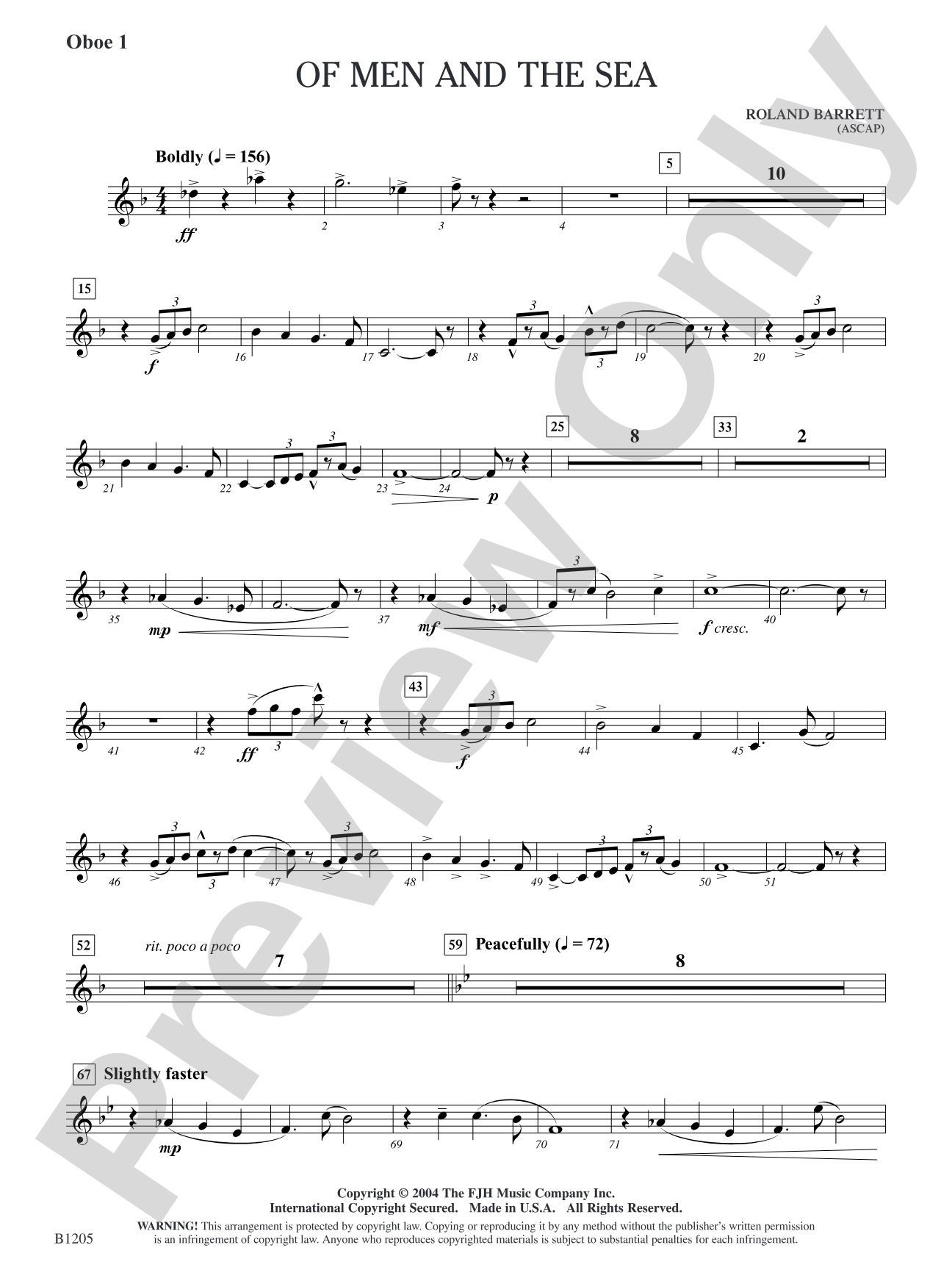 Of Men and the Sea: Oboe 1