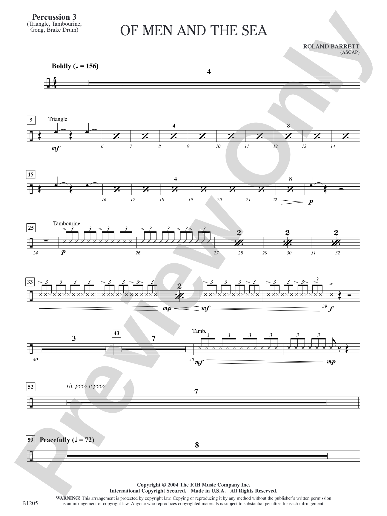 Of Men and the Sea: Percussion 3