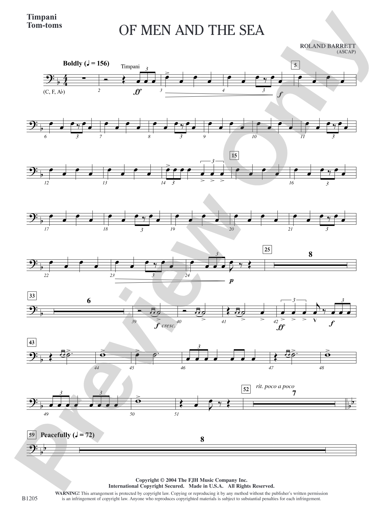 Of Men and the Sea: Timpani / Tom-toms