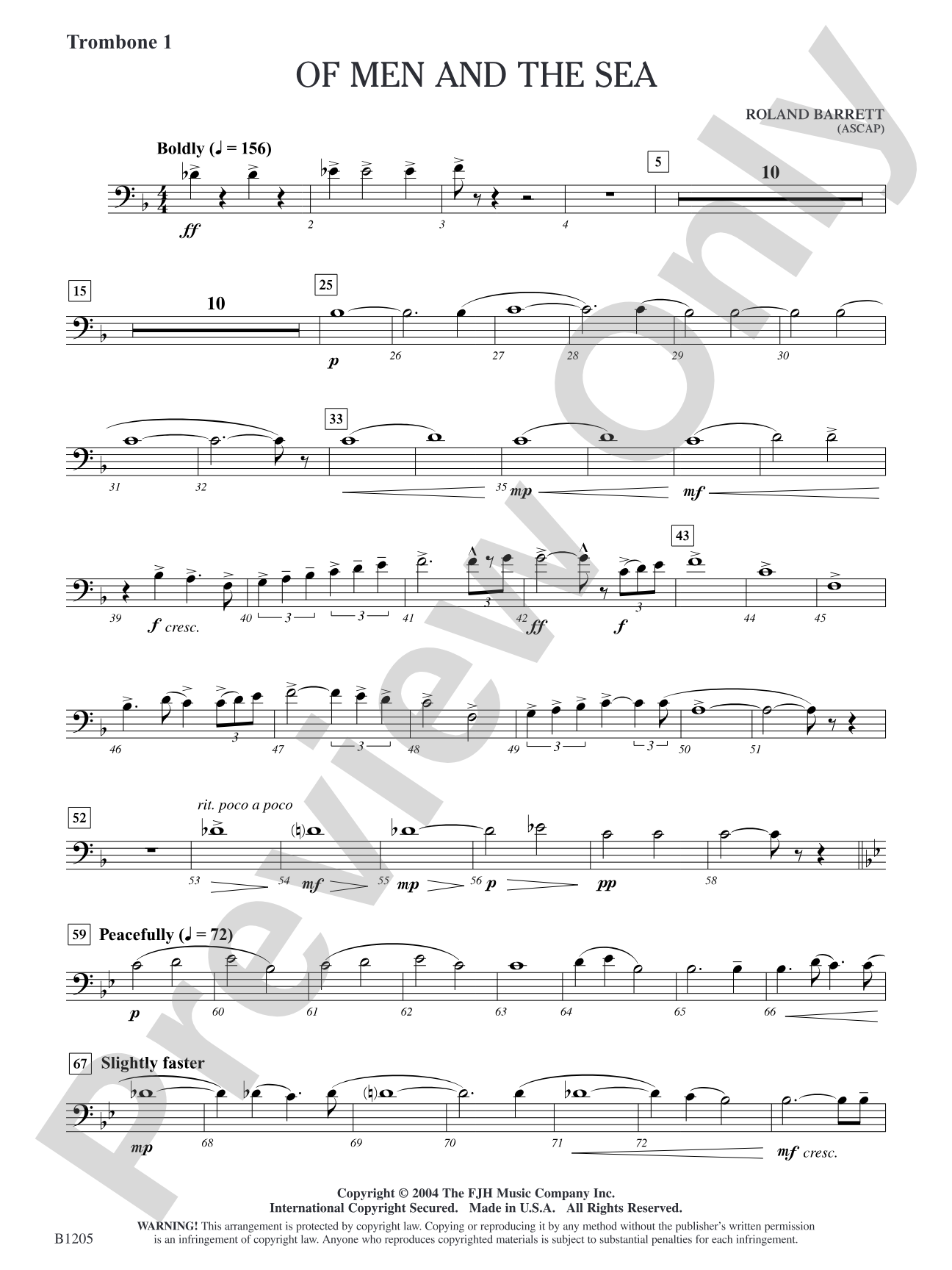 Of Men and the Sea: Trombone 1