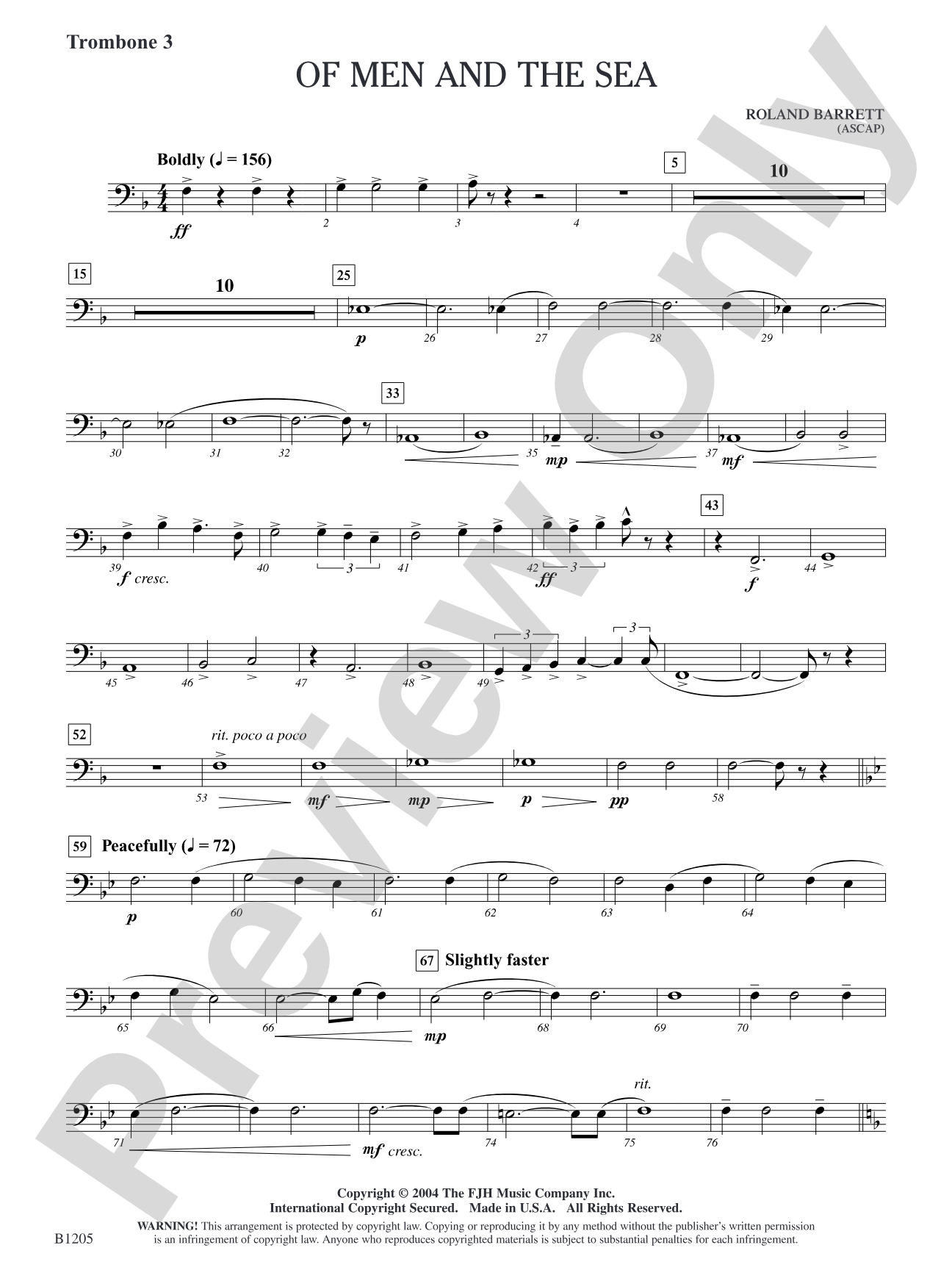 Of Men and the Sea: Trombone 3