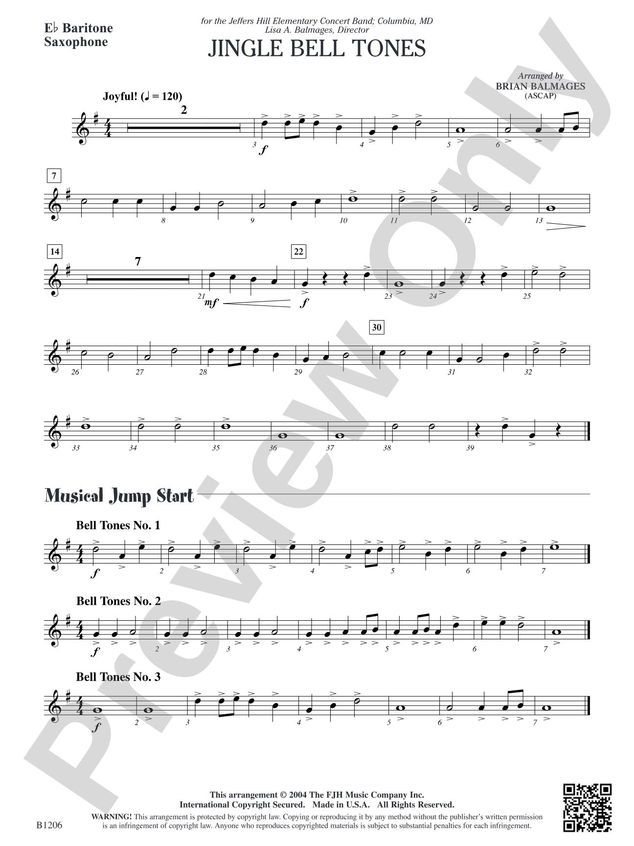 Jingle Bell Tones: E-flat Baritone Saxophone
