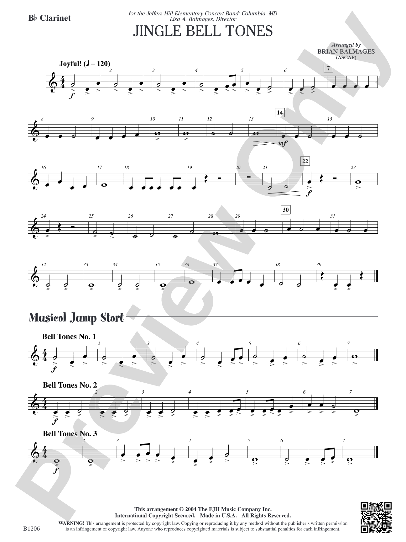 Jingle Bell Tones: B-flat Clarinet