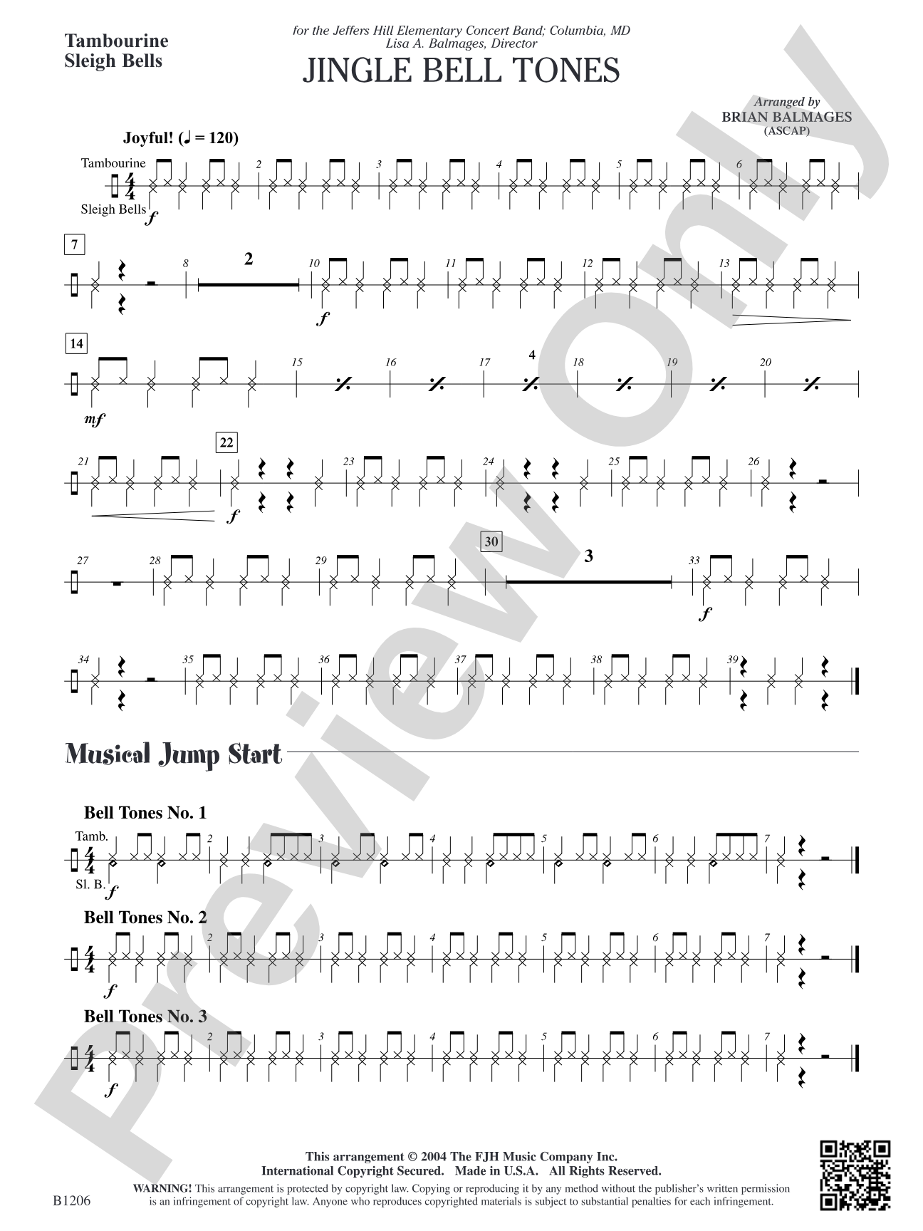 Jingle Bell Tones: Optional Tambourine/Sleigh Bells