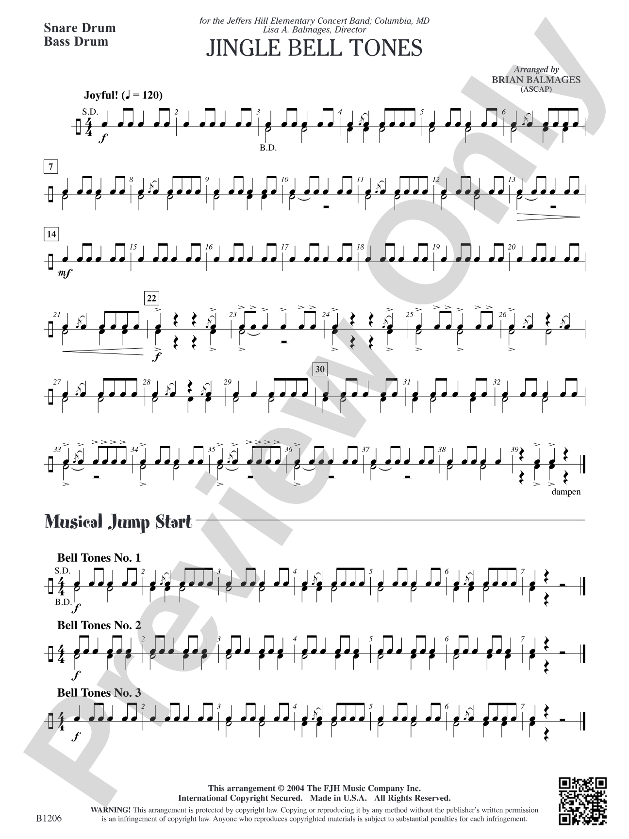 Jingle Bell Tones: Snare Drum/Bass Drum