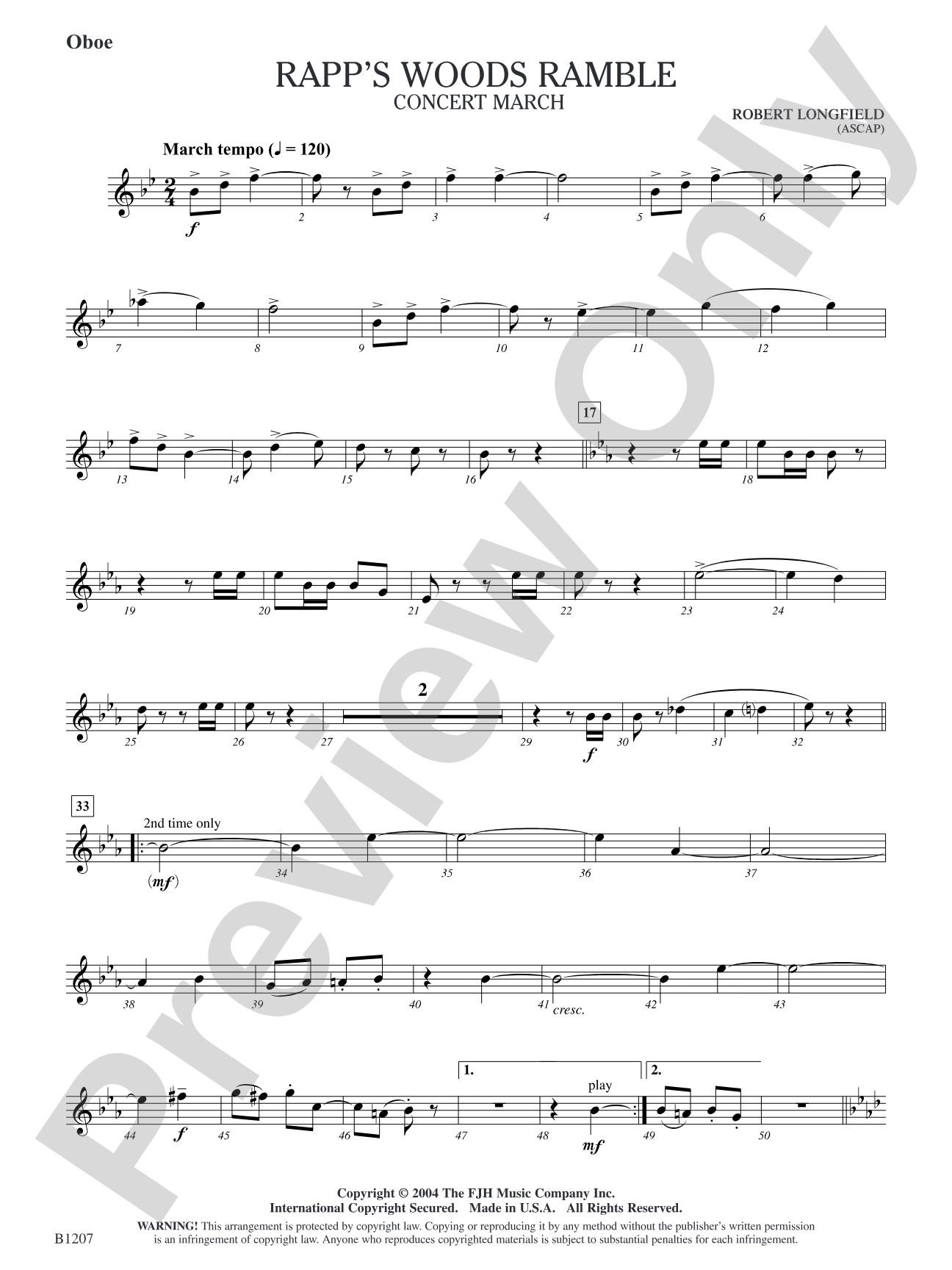 Rapp's Woods Ramble: Oboe