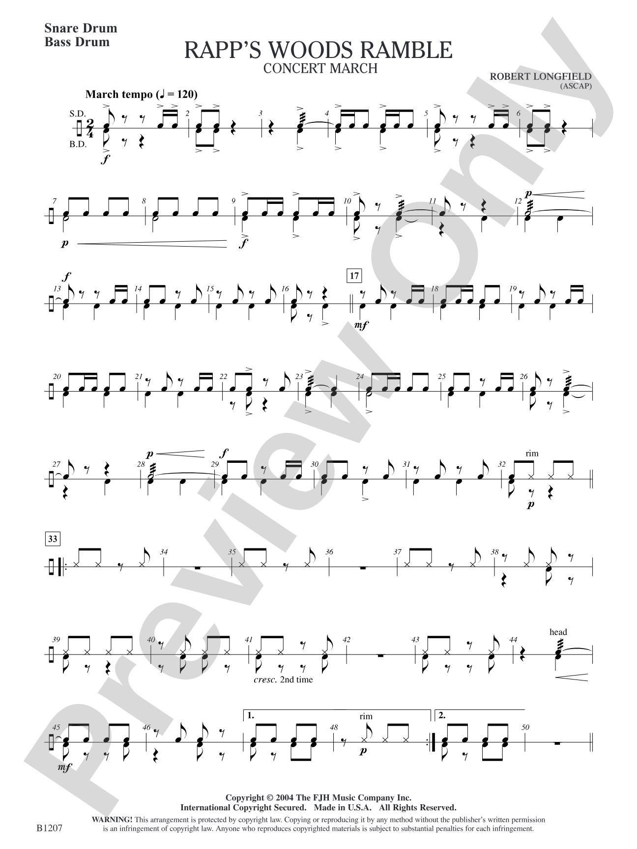 Rapp's Woods Ramble: Snare Drum / Bass Drum