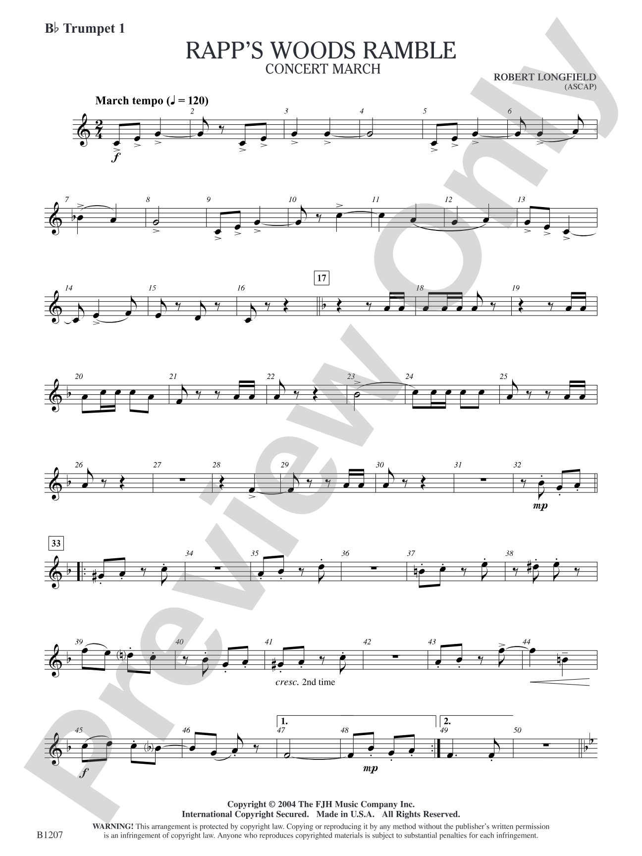 Rapp's Woods Ramble: B-flat Trumpet 1
