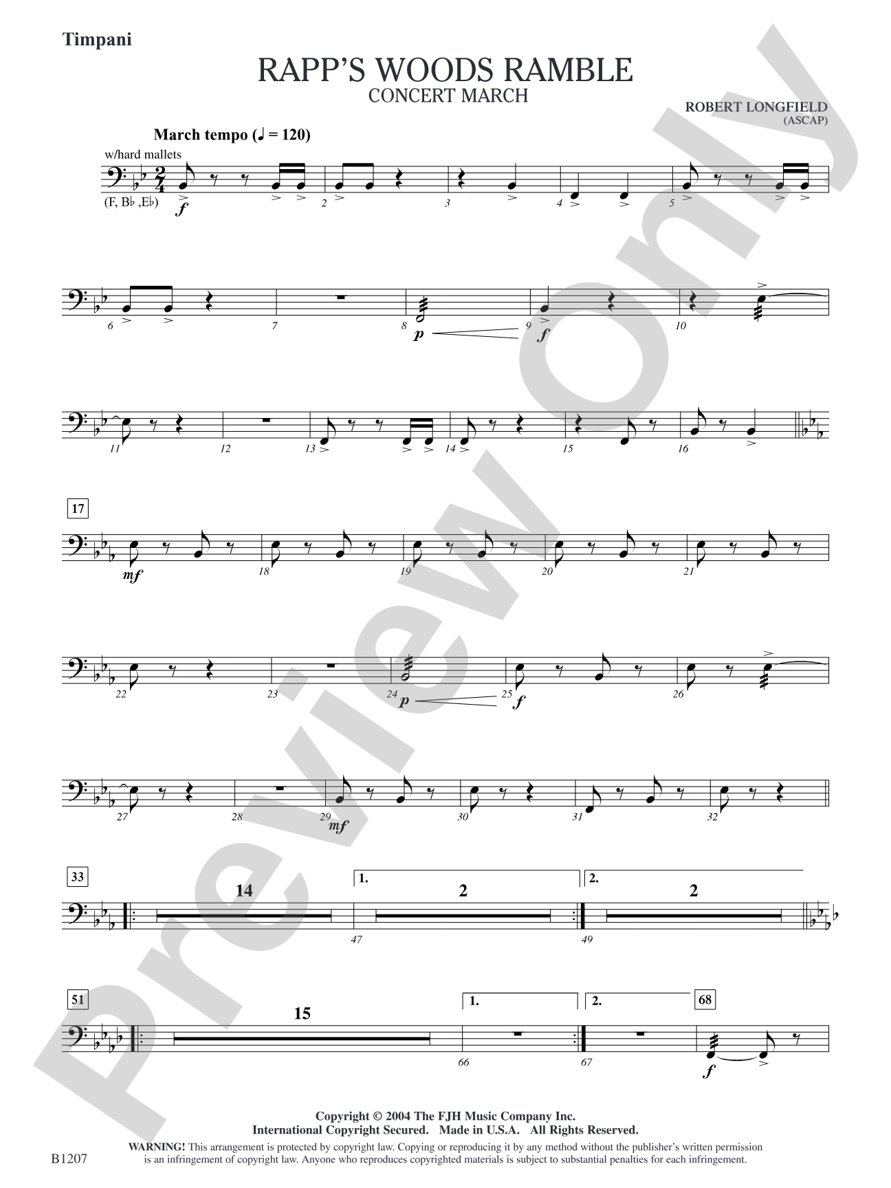Rapp's Woods Ramble: Timpani