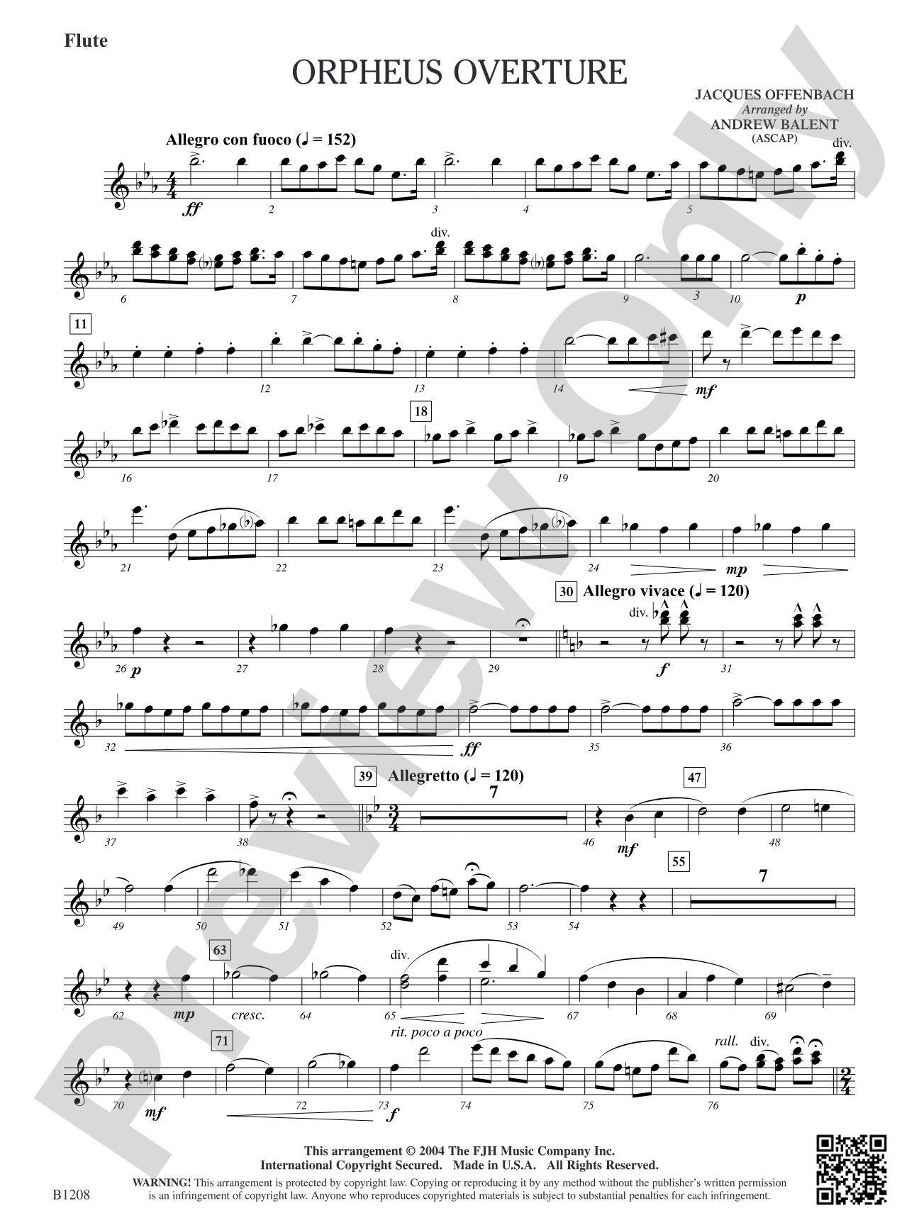 Orpheus Overture: Flute
