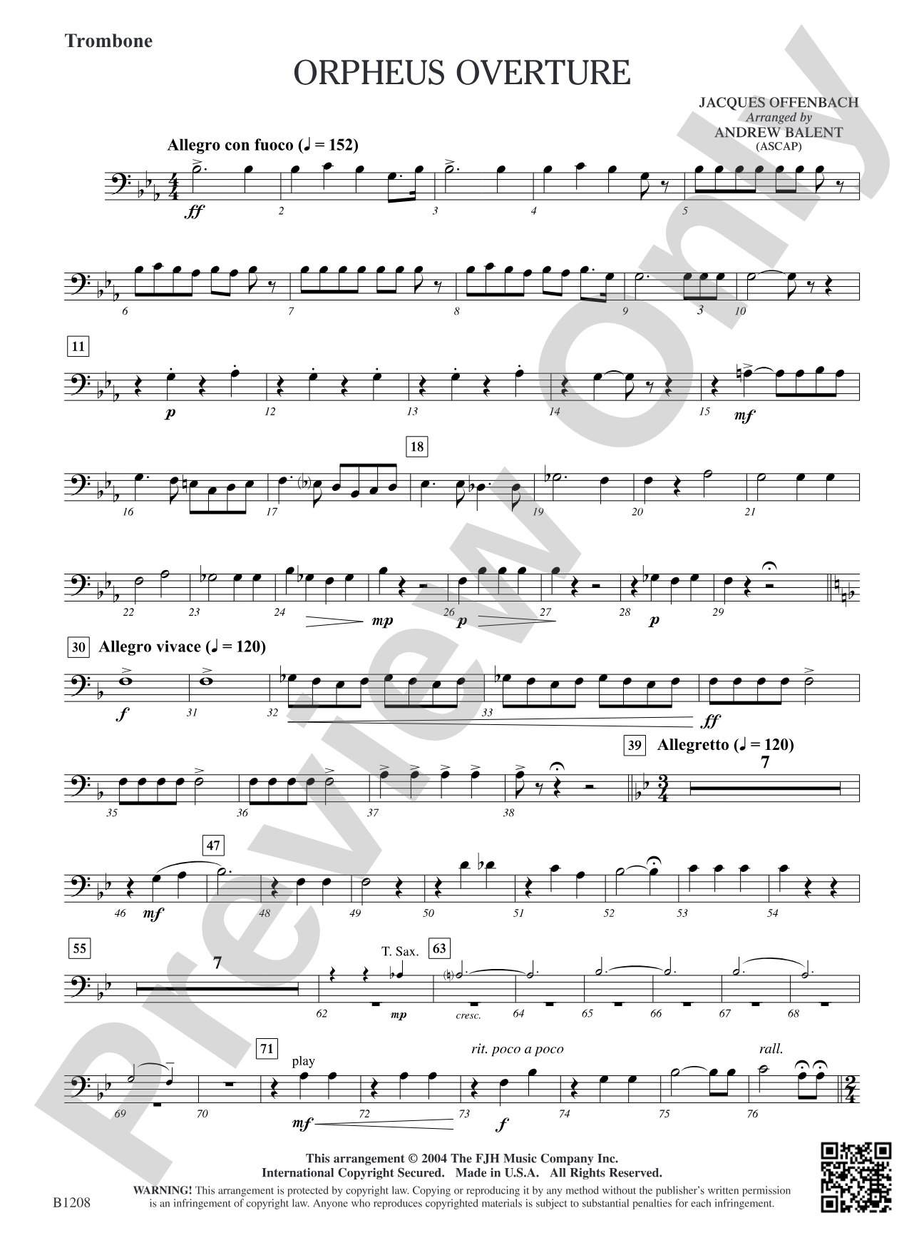 Orpheus Overture: Trombone