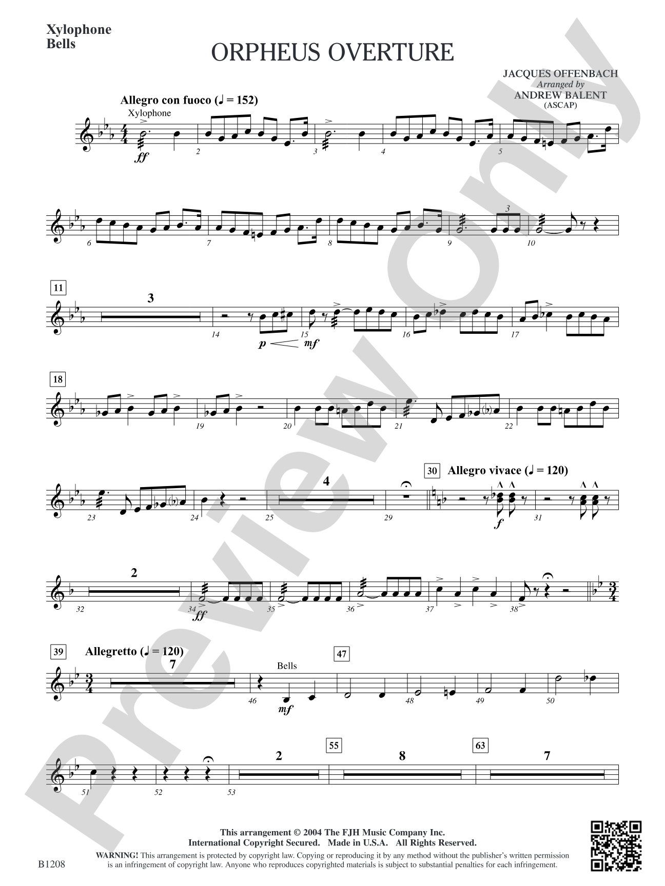 Orpheus Overture: Xylophone/Bells
